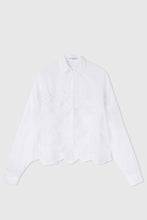 Load image into Gallery viewer, Oversize shirt in cotton muslin with lace detail on hem
