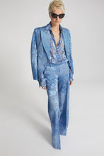 Load image into Gallery viewer, Regular fit denim print viscose devorè shirt
