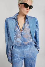 Load image into Gallery viewer, Regular fit denim print viscose devorè shirt
