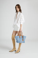 Load image into Gallery viewer, Oversize cotton poplin shirt with geometric cut-out
