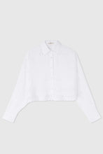Load image into Gallery viewer, Cotton linen crop shirt with geometric cut-out
