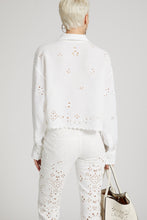 Load image into Gallery viewer, Cotton linen crop shirt with geometric cut-out
