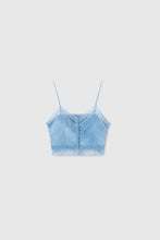 Load image into Gallery viewer, Short top with fine straps and valencienne lace
