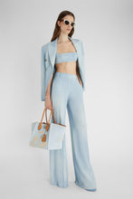 Load image into Gallery viewer, Light denim print deconstructed bra
