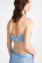 Load image into Gallery viewer, Destructured denim-print devoré bra
