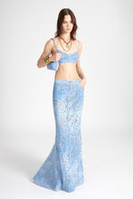 Load image into Gallery viewer, Destructured denim-print devoré bra
