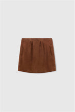 Load image into Gallery viewer, Suede mini skirt with side pockets
