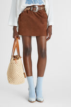 Load image into Gallery viewer, Suede mini skirt with side pockets
