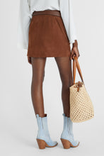 Load image into Gallery viewer, Suede mini skirt with side pockets
