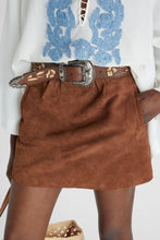 Load image into Gallery viewer, Suede mini skirt with side pockets
