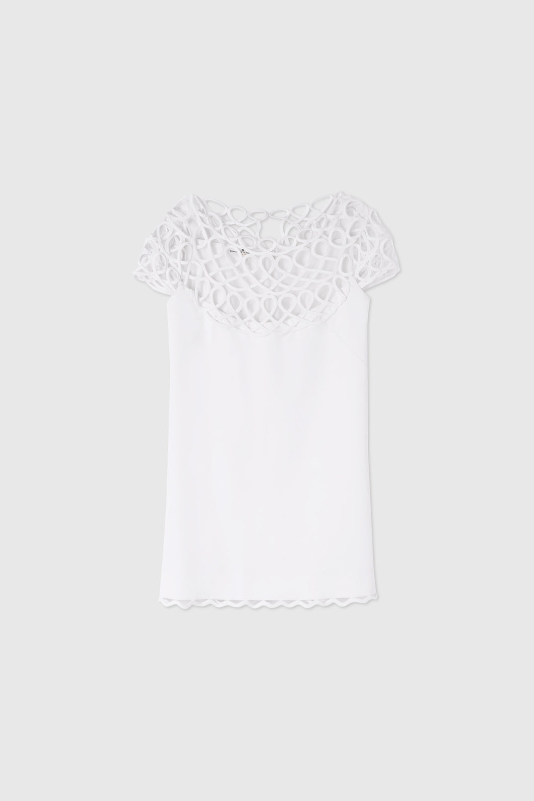Short flared dress with soutache work on the neckline