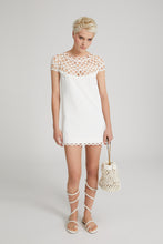 Load image into Gallery viewer, Short flared dress with soutache work on the neckline
