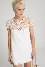 Load image into Gallery viewer, Short flared dress with soutache work on the neckline
