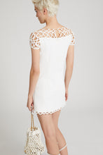 Load image into Gallery viewer, Short flared dress with soutache work on the neckline
