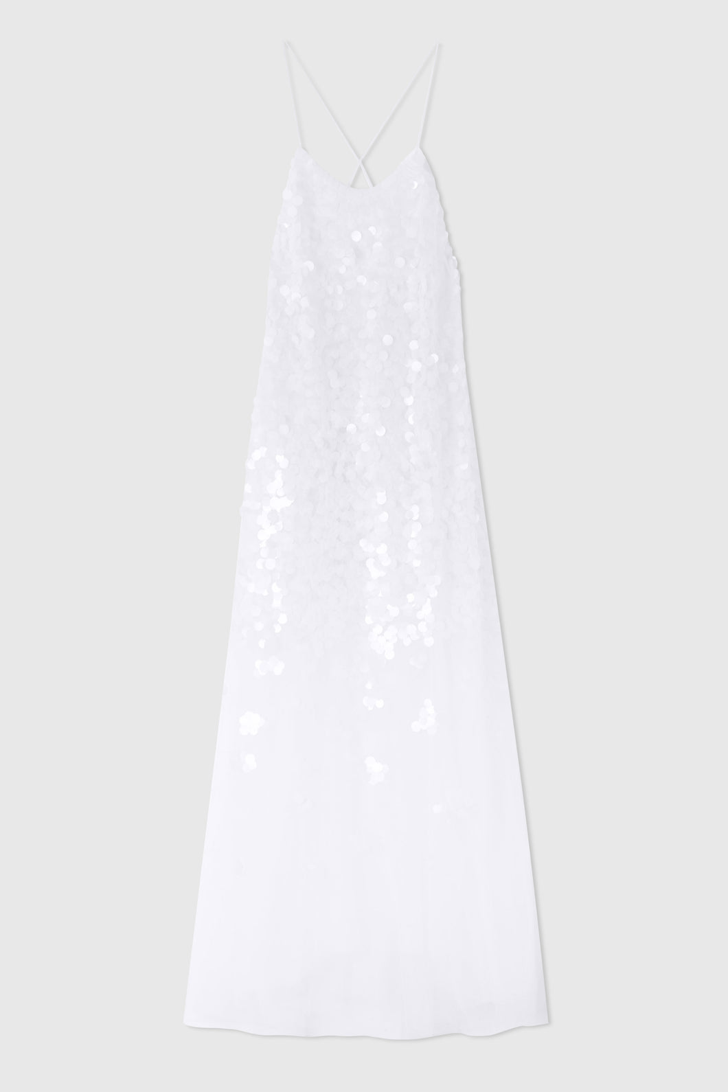 Long toulle dress with sequin degrade