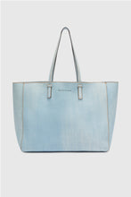 Load image into Gallery viewer, Shopping bag in marocain jeans print with internal clutch
