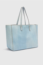 Load image into Gallery viewer, Shopping bag in marocain jeans print with internal clutch
