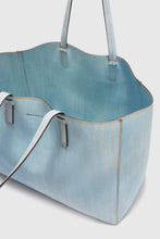 Load image into Gallery viewer, Shopping bag in marocain jeans print with internal clutch
