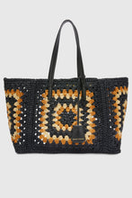 Load image into Gallery viewer, Multicolor rafia shopping bag with hand-made crochet weave
