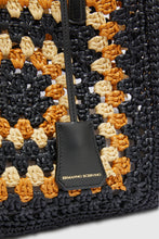Load image into Gallery viewer, Multicolor rafia shopping bag with hand-made crochet weave
