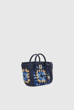 Load image into Gallery viewer, Mini shopping bag in multicolor rafia with hand-made crochet weave
