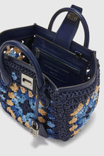 Load image into Gallery viewer, Mini shopping bag in multicolor rafia with hand-made crochet weave
