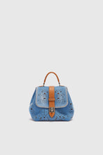 Load image into Gallery viewer, Mini Liza in denim with geometric cut-out made and finished by hand
