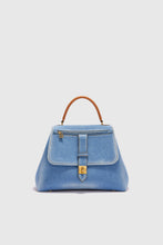 Load image into Gallery viewer, Medium Liza in denim with hammered calfskin details
