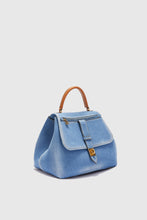 Load image into Gallery viewer, Medium Liza in denim with hammered calfskin details
