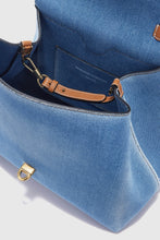 Load image into Gallery viewer, Medium Liza in denim with hammered calfskin details
