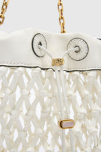 Load image into Gallery viewer, White bucket made of woven nappa leather ‘
