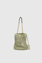 Load image into Gallery viewer, Light green woven nappa leather bucket
