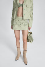 Load image into Gallery viewer, Light green woven nappa leather bucket
