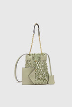 Load image into Gallery viewer, Light green woven nappa leather bucket
