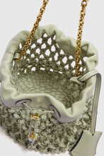 Load image into Gallery viewer, Light green woven nappa leather bucket

