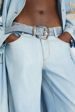 Load image into Gallery viewer, Marocain jeans print belt with micro studs
