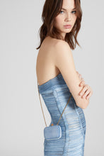 Load image into Gallery viewer, Micro clutch jewel in hand-aged jeans
