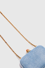 Load image into Gallery viewer, Micro clutch jewel in hand-aged jeans
