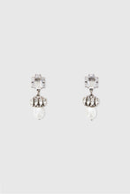 Load image into Gallery viewer, Pearl and crystal earrings
