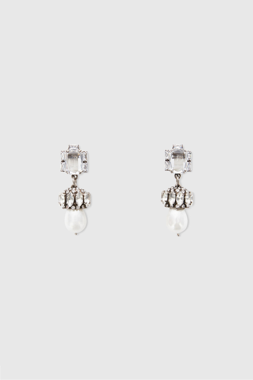Pearl and crystal earrings