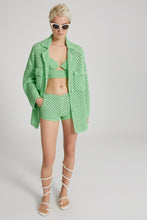 Load image into Gallery viewer, Caban in crochet cotton knit, buttons and front pockets
