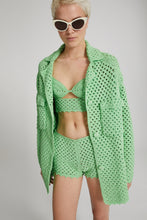Load image into Gallery viewer, Caban in crochet cotton knit, buttons and front pockets
