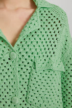 Load image into Gallery viewer, Caban in crochet cotton knit, buttons and front pockets

