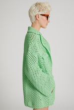 Load image into Gallery viewer, Caban in crochet cotton knit, buttons and front pockets
