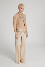 Load image into Gallery viewer, Knitted cotton cardigan with hand-embroidered micro crystals
