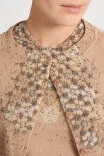 Load image into Gallery viewer, Knitted cotton cardigan with hand-embroidered micro crystals
