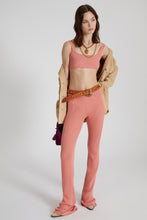 Load image into Gallery viewer, Long flared trousers in cotton knit with ribbed workmanship
