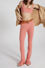 Load image into Gallery viewer, Long flared trousers in cotton knit with ribbed workmanship
