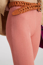 Load image into Gallery viewer, Long flared trousers in cotton knit with ribbed workmanship
