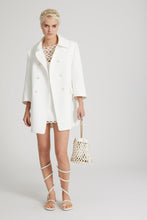 Load image into Gallery viewer, Double-breasted coat in technical fabric with pockets
